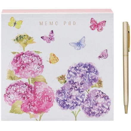 Memo Pad & Pen Butterfly Design