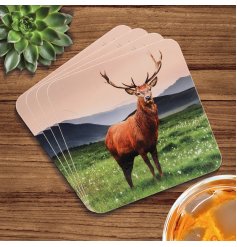 Protect all work top surfaces in style with this country feel coaster set.
