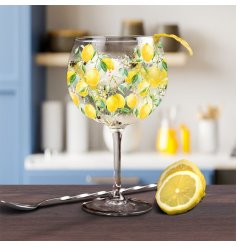 Lemon Grove gin glass with unique design for gin enthusiasts. 