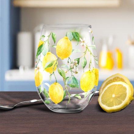 Lemon Grove Stemless Tumbler Glass, 12cm
