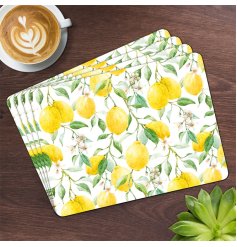 Enhance your table setting with these vibrant lemon placemats