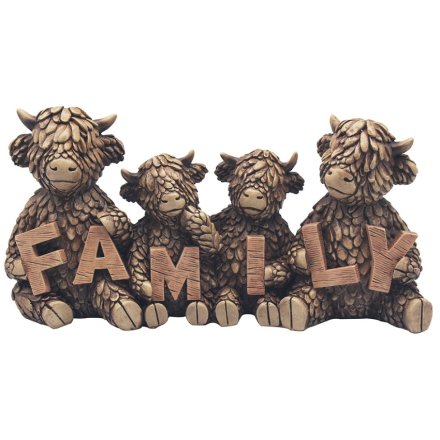 Family Hughie Highland Cows Ornament