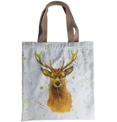 A sweet and practical reusable shopping bag in stag design