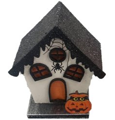 Get in the spooky spirit with this light up spider house