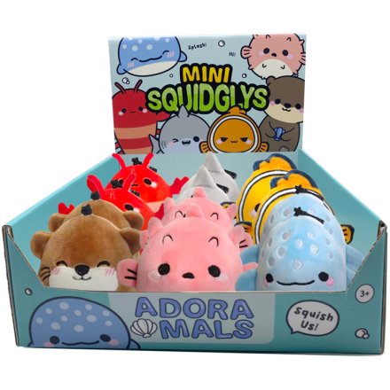 3/A Squidglys Adoramals Sealife Plush Keyring