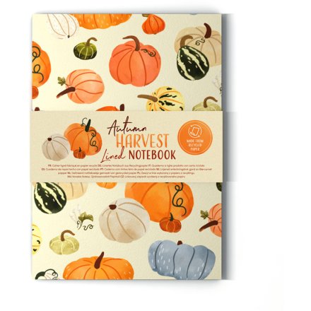 Autumn Harvest Recycled Paper Notepad, 21cm