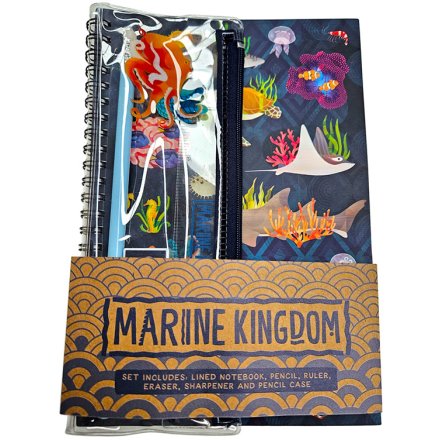 6 pIece Stationery Set in Marine Kingdom Design
