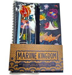 Discover the depths of ocean-inspired writing with our Marine Kingdom Ring Bound Notepad & Pencil Case 6 Piece kit.