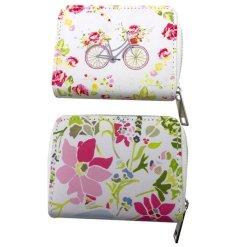 Adorable bicycle illustrated small purse.