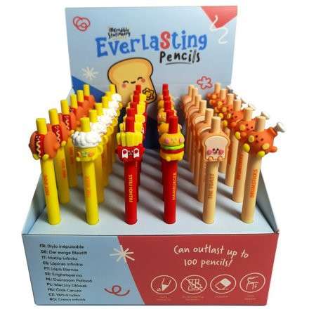 6/A Foodiemals Fast Food Everlasting Pencil, 14.5cm