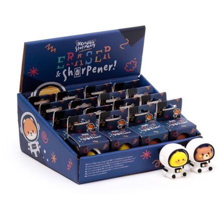 Upgrade your pencil case game with the Adoramals Space 2-in-1 Sharpener & Eraser - the perfect tool for all