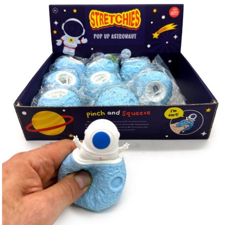 Pop Out Squeezy Spacemen Astronaut & Planet, 6.5cm
