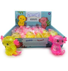 Relieve stress and brighten your day with our innovative Squeezable Glitter Axolotl!