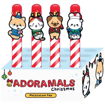 6/A Adoramals Christmas Pen & Charm, 14cm