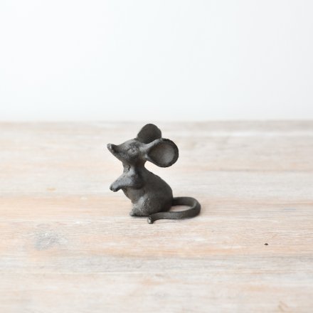 Cast Iron Mouse Ornament, 7.5cm 