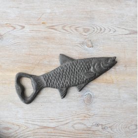 Funky fish-shaped beer bottle opener.