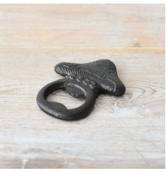 a classic cast iron bottle opener ideal for glass bottles