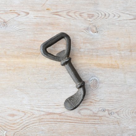 Cast Iron Gold Club Bottle Opener, 6.5cm 
