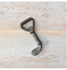 Add rustic charm to your kitchen with this chic bottle opener - a stylish addition to your home bar or utility drawer