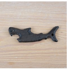 Introducing this rustic shark bottle opener made from cast iron.