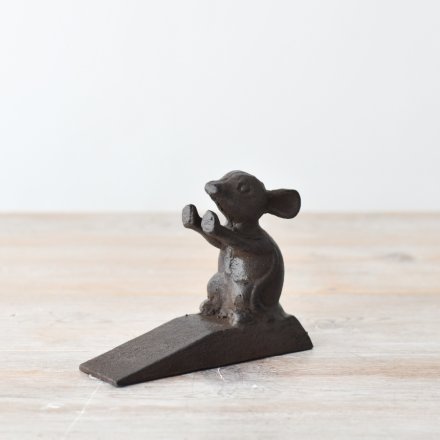 13.5cm Cast Iron Mouse Door Wedge