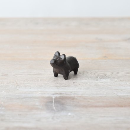 Cast Iron Pig Ornament, 6cm 
