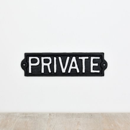 Cast Iron Private Sign, 21.5cm 