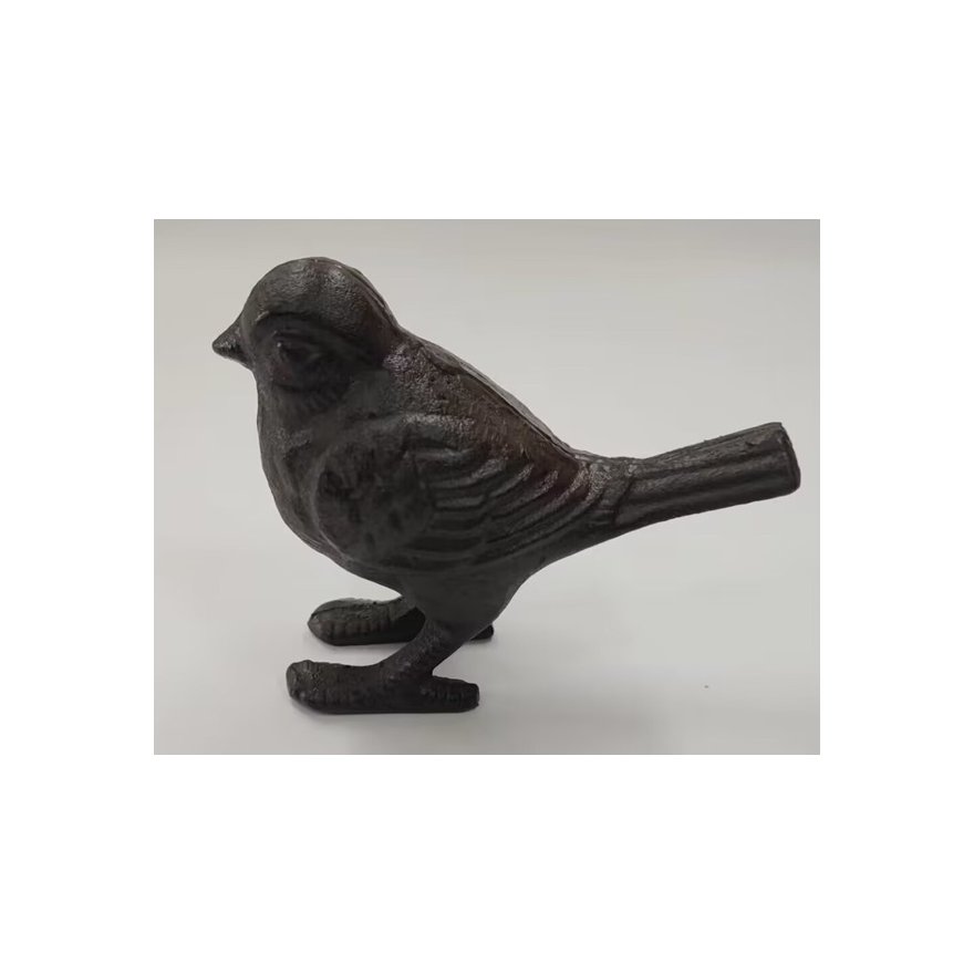 Black Cast Iron Bird Deco, 13.5cm 