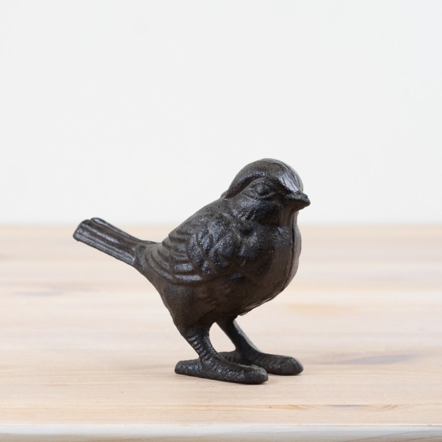 Black Cast Iron Bird Deco, 13.5cm 