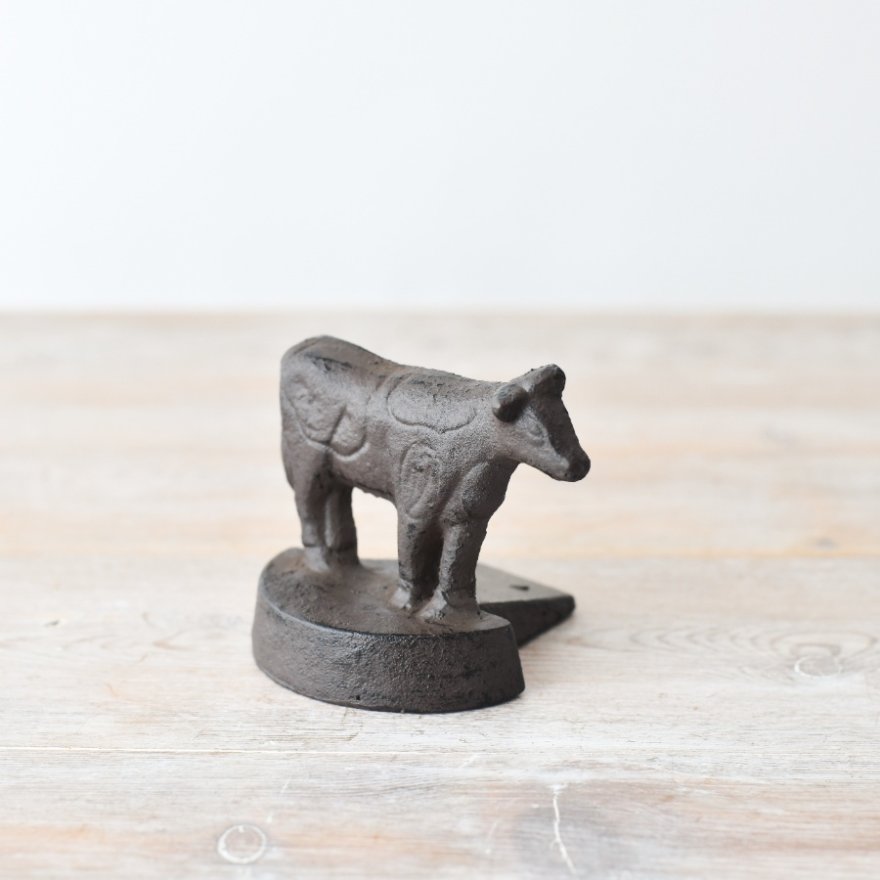 Cow Ornament Cast Iron,10.3cm Doorstop 