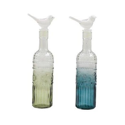 3/A Glass Bottle W/bird Top