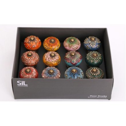 12/A Multicoloured Door Knobs, 6CM