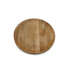 Elevate your home decor with our 25cm Round Wooden Pattern Tray - sleek, stylish, and sturdy.