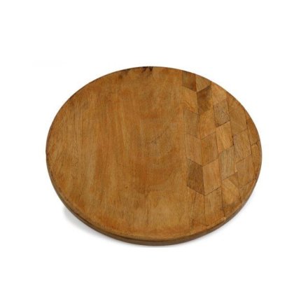 Round Wooden Pattern Tray, 30cm