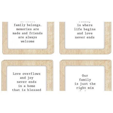 4/A Family Slogan Coaster, 10cm 