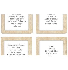 Add a heartwarming touch to your home with our 10x10cm Family Slogan Coaster, the perfect blend of practicality