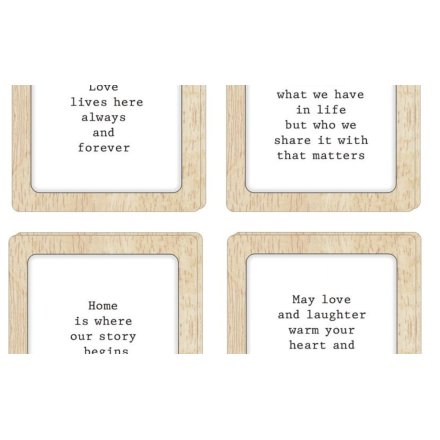 4/A Home & Love Quote Coaster.10cm