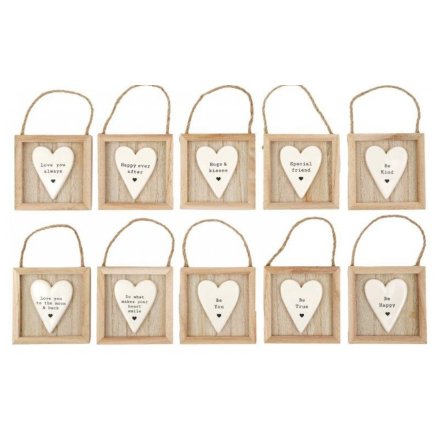 10/A Hanging Heart Plaque, 9.5cm