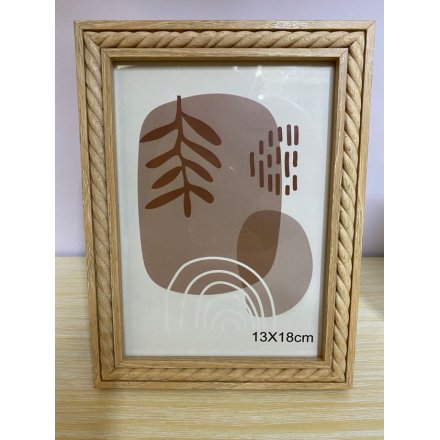 Wooden Rope Detail Photo Frame, 20.5cm