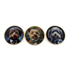 Add a touch of cuteness and protection to your tableware with these Fuffy Dog Glass Coasters. 