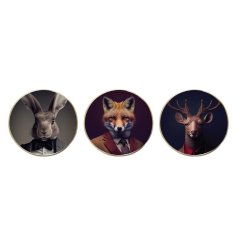 A quirky forest animal Cynocephaly coaster in 3 assorted designs. 