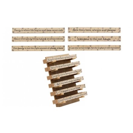6/A Wooden Love and Home Family Plaque 