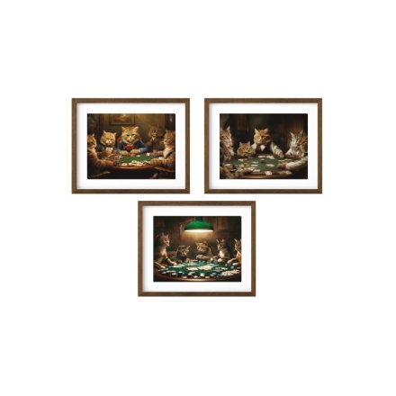 3/A Cats Poker Wall Art, 40cm 