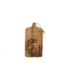 Elevate your entertaining with this stylish crab serving board, complete with a convenient hanging loop for easy storing