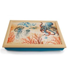 Versatile and cushioned ocean lap tray, perfect for laptops and tablets!