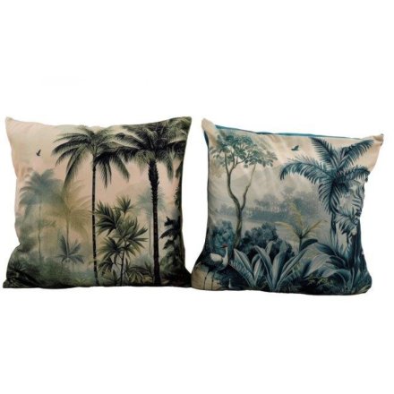 2/A Sepia Palm Sc Cushions, 45cm 