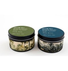 A fragrant assortment of 2 tin candles from the Sepia palm collection. 
