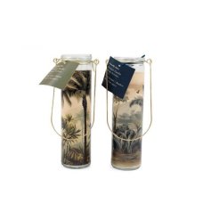 Discover the captivating scents of Sepia Palm with this charming assortment of 2 beautifully fragranced candles.