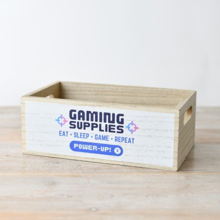Wooden Crate for Gaming Supplies, 24cm 