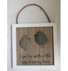Add some countryside charm to your home with our "Hens Pebble hanging frame